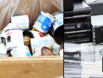 photo of a box of household hazardous waste and unwanted electronic equipment